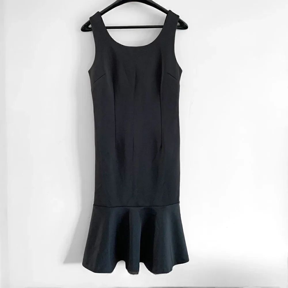 Carmen Marc Valvo Black Ruffle Hem Dress